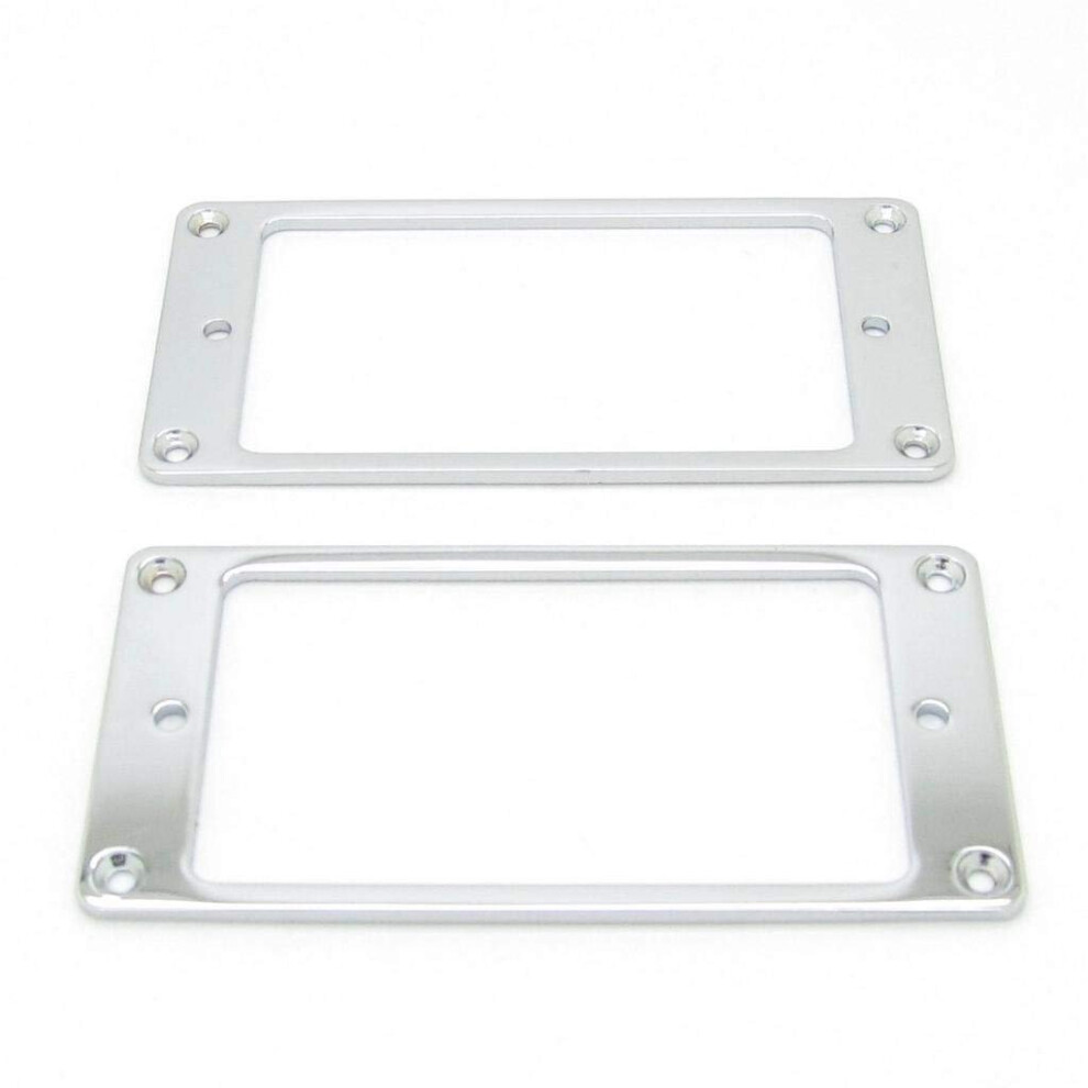 Pxyelec Chrome Metal Flat Electric Guitar Humbucker Pickup Ring, Thick