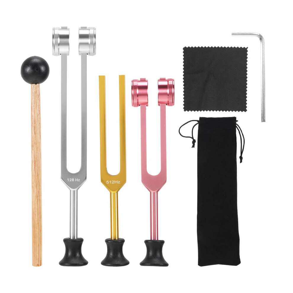 Kodivenj Tuning Forks Set, Aluminium Alloy Tuning Fork 128Hz 256Hz 512