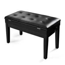 GYMAX Piano Bench, 76x36x58cm PU Leather Piano Stool with Adjustable H