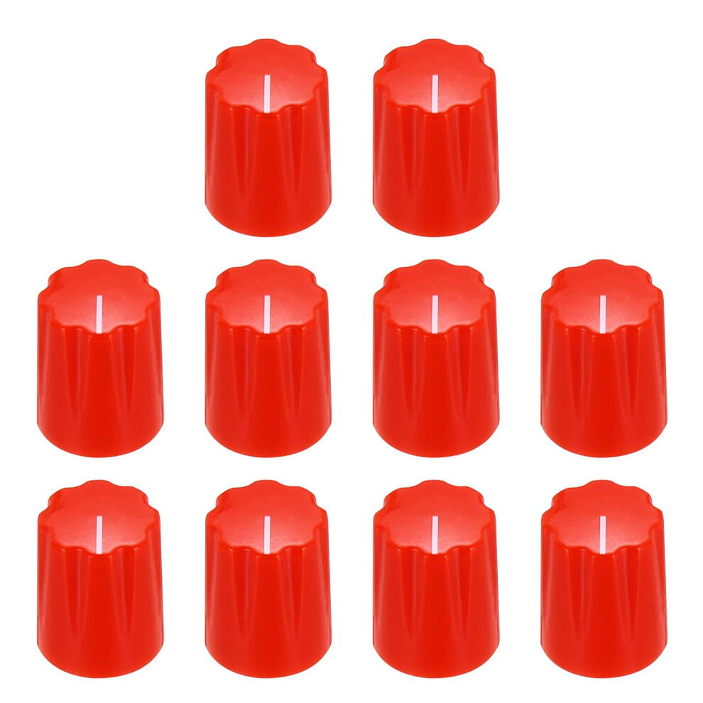 Sourcing Map 10Pcs Red Guitar Effect Pedal Knob, 5/8" Plastic Insert E