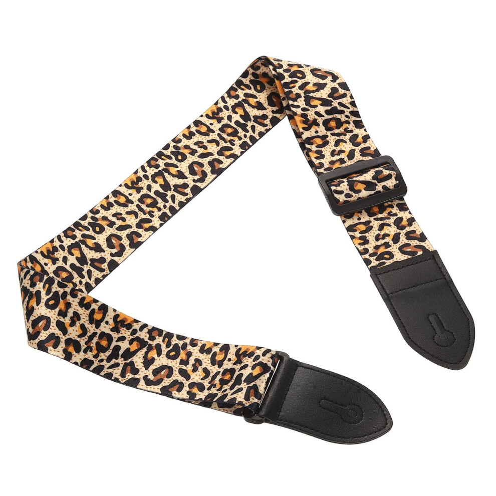 Sourcing Map Guitar Strap, Cotton Webbing Leather Ends Straps Vintage
