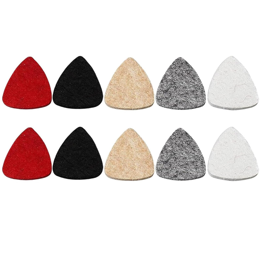 Rgevger 10 Pcs Ukulele Felt Picks, Plectrums For Acoustic Guitar, Soft Plectru