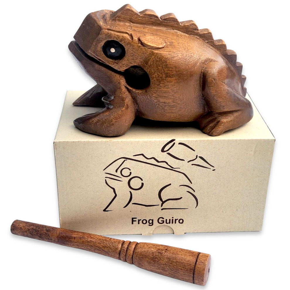 Purity Style Wooden Croaking Frog Güiro In Gift Box - Fair Trade Percussion Instrum