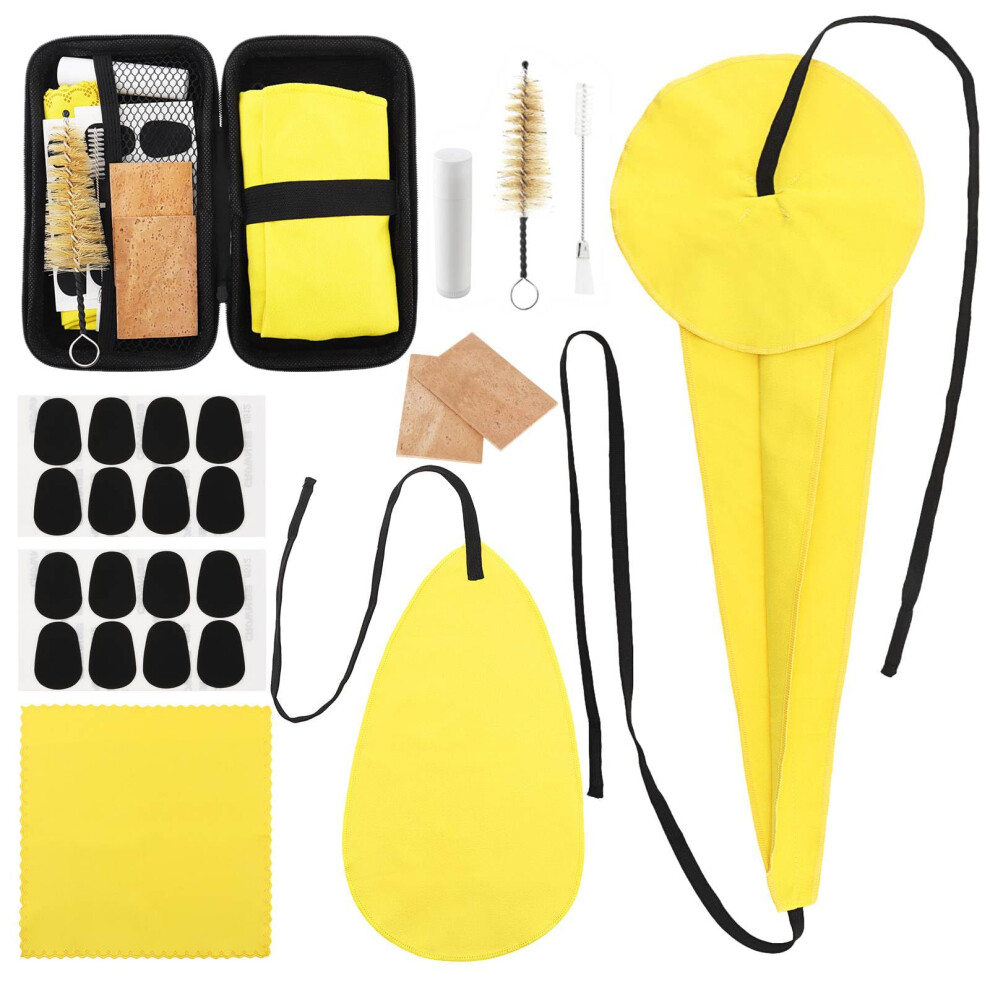 Remagic Alto Tenor Soprano Saxophone Cleaning Cloths Kit With Case, Sax Microf
