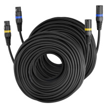 VEVOR XLR Cable 100 ft, 2 Pack, Shielded Balanced DMX Male to Female M