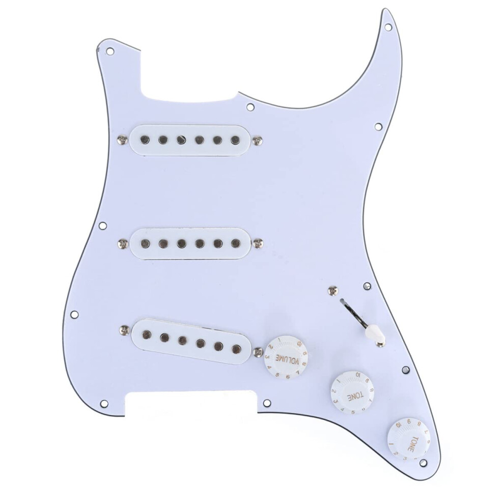Musiclily 11 Hole Sss Prewired Loaded Pickguard With Single Coil Picku