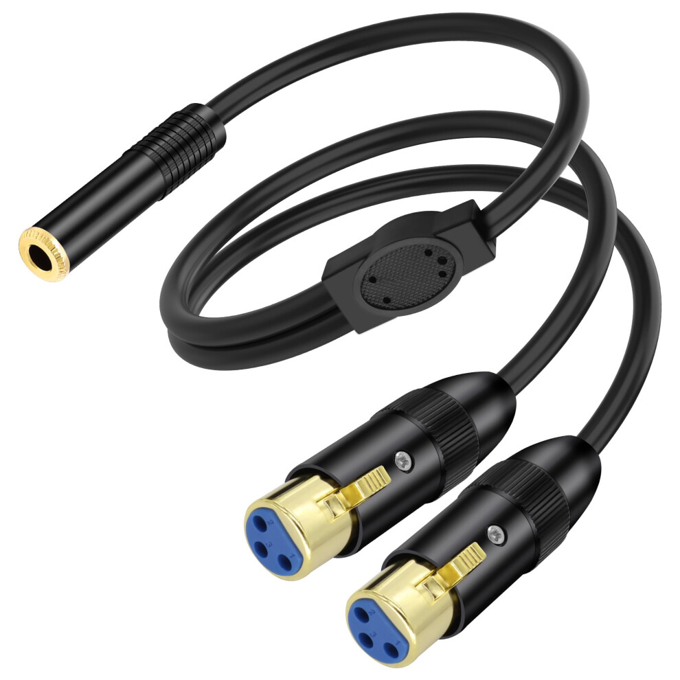 Xmsjsiy 6.35Mm Trs To Dual Xlr Y Splitter Stereo Audio Cable 1/4" Trs