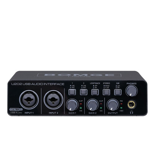 BOMGE U202 USB Audio Interface with Mic Preamplifier XLR/TSR/TS Ports,