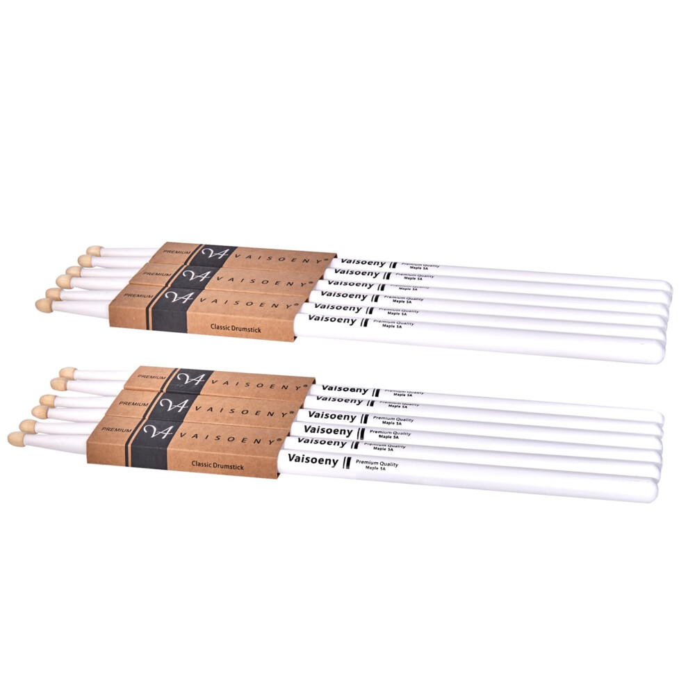 Vaisoeny Drum Sticks, 5A Drumsticks Lacquered Classic Hard Maple Wood,