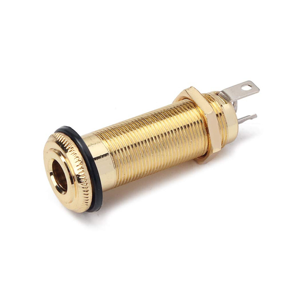 Alnicov Stereo Copper Guitar Bass Barrel Jack Cylinder Input/Output Ja