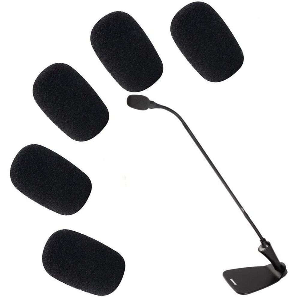 Gowxs 5 Pcs Black Replacement Microphone Sponge Wind Shield Windscreen Foam