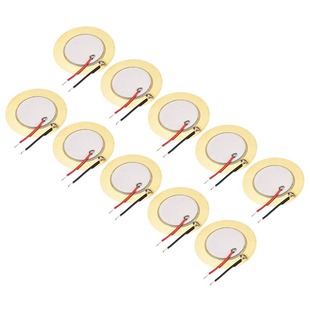 Sourcing Map 10 Pcs Piezo Discs 35Mm Acoustic Pickup Transducer Microp