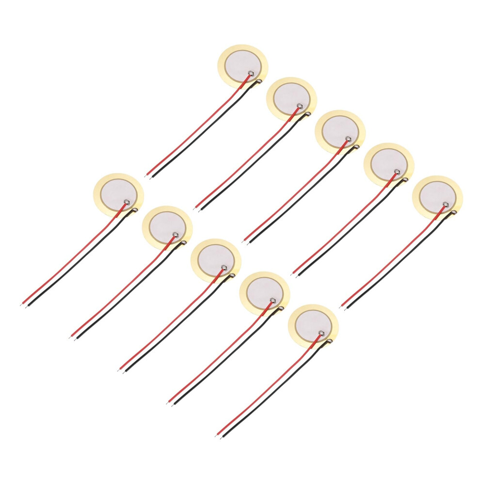 Sourcing Map 10Pcs Piezoelectric Discs 27Mm Acoustic Pickup Transducer