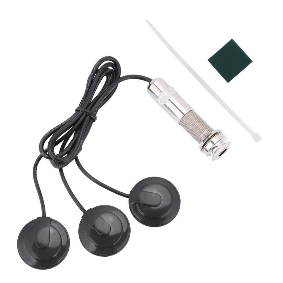 Alomejor Guitar Pickups Acoustic Electric Instrument Piezo 3 In 1 Micr