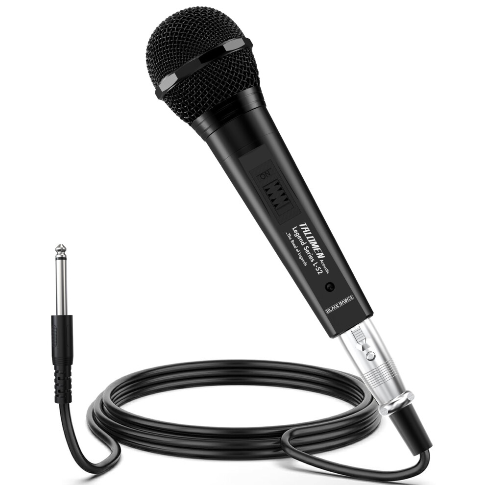Talomen Professional Wired Dynamic Microphone, Cardioid Handheld Vocal