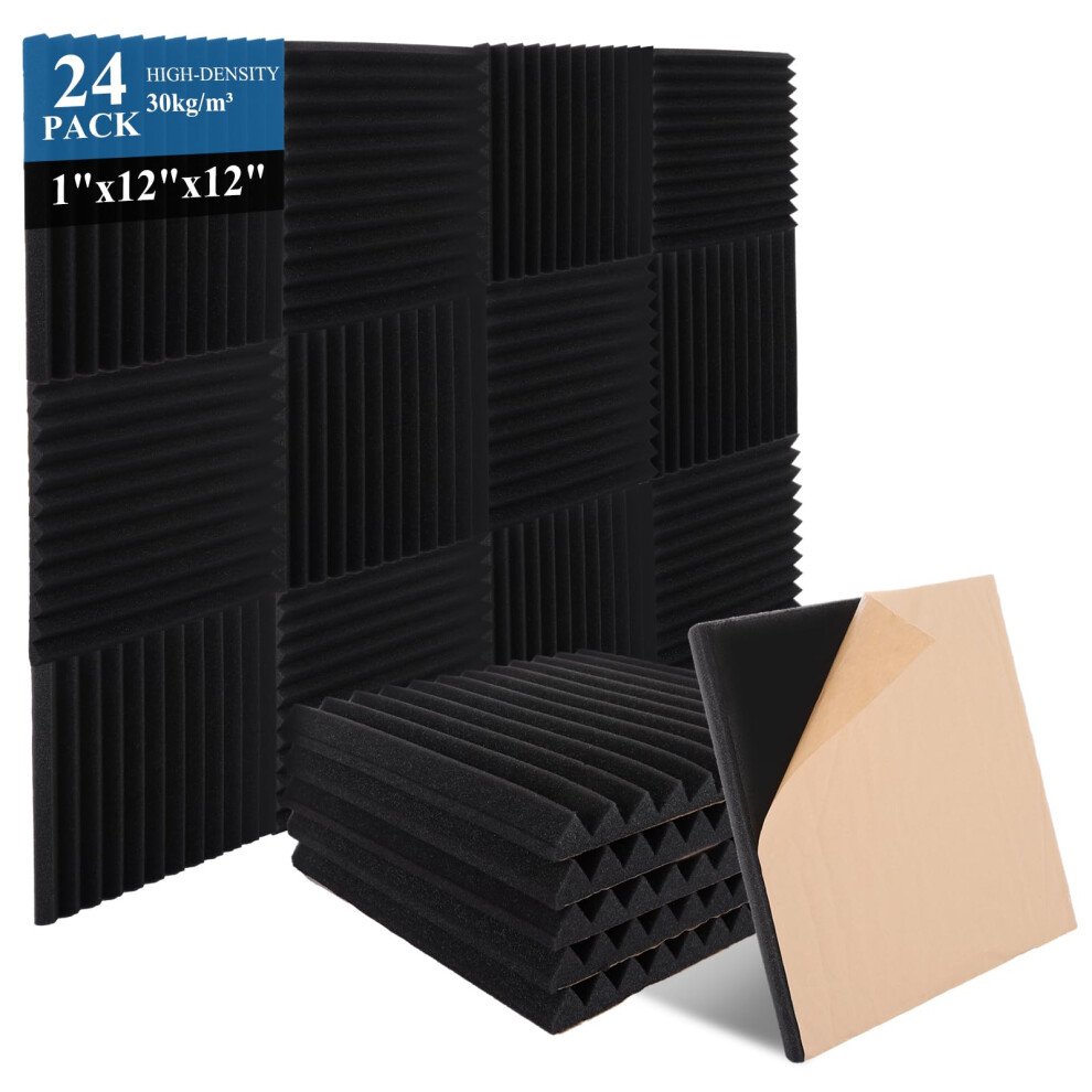 Photos - Other for Repair SHUESS 24 Pack Sound Proofing Panels - 12" X 12" X 1" Wedges Acoustic