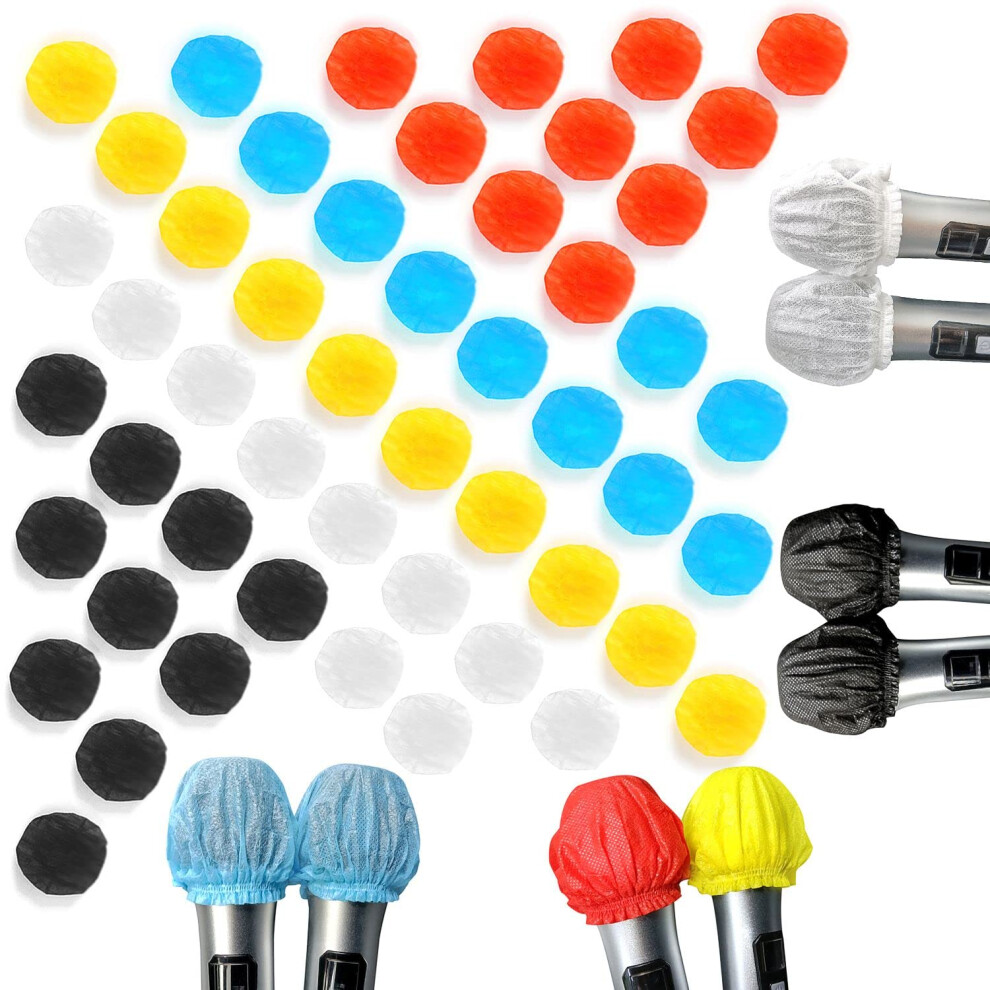 Cqqniu 50 Disposable Hygienic Microphone Covers Made Of Non-Woven Fabric, Sui