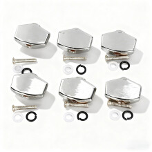 SPYMINNPOO Guitar Tuning Peg Button, 6Pcs Guitar Tuning Peg Buttons Replacement for Acoustic Electric (Silver)