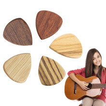 5 Pcs Wooden Guitar Picks Set