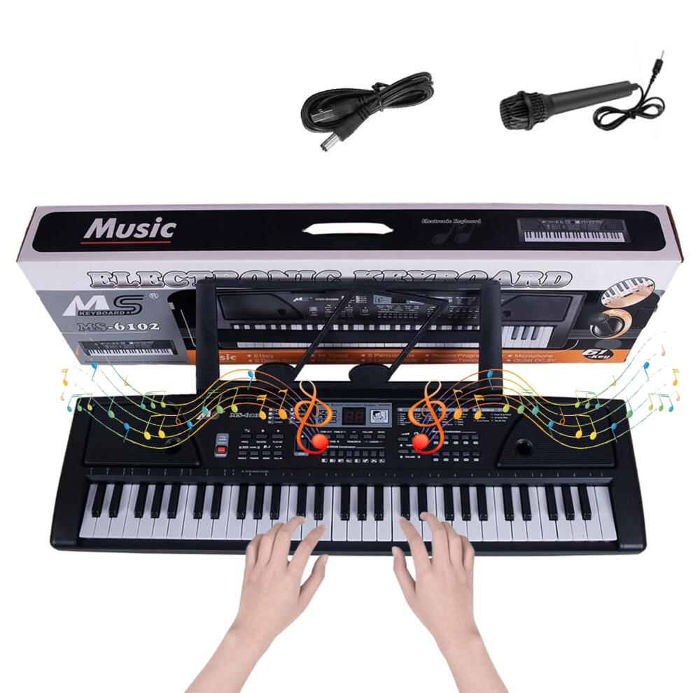 Blendra 61 Keys Keyboard Piano,Built-In Speaker,Electric Keyboard For