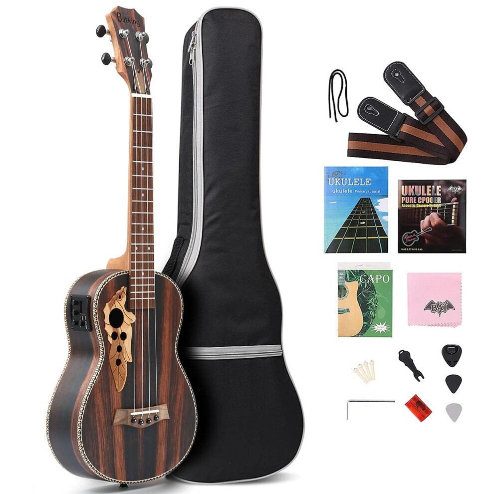Batking Tenor Ukulele 26 Inch All Blackwood Electric Ukelele With Trus