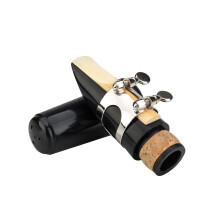 Glory Clarinet Saxophone Mouthpiece Kit with Ligature,one reed and Plastic Cap~Black