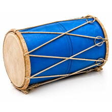 Wooden Dholak Drum, 10 x 6 Inch, Small, Indian Hand Percussion Instrument