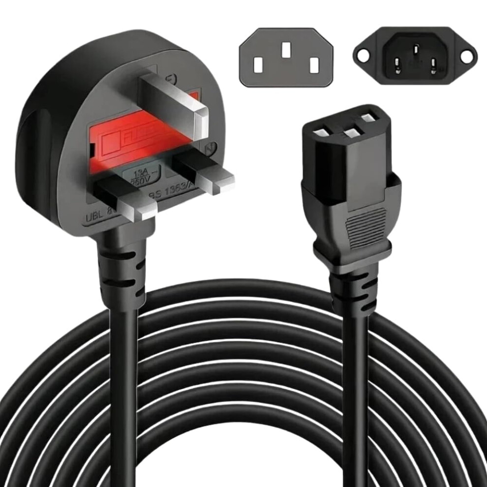 Spanitech UK Computer Power Cable, 18AWG, BS 1363 to C13, 13A 250V, Bl
