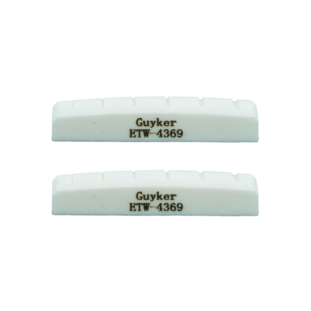 Guyker 43Mm Guitar Bone Nut - White Pre-Slotted Bone Nuts For 6 String