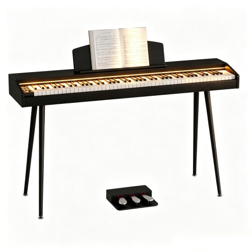 JOINATRE 88 Keys Weighted Digital Keyboard Piano with Adjustable Light
