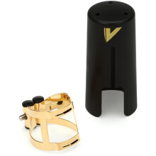 Vandoren LC56DP M/O Soprano Saxophone Ligature with Plastic Cap, Gold