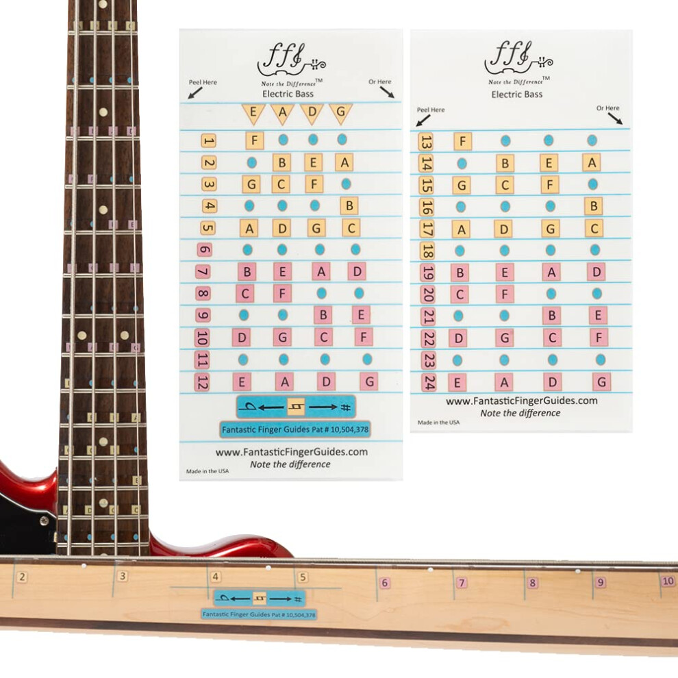 Ffg Note The Difference Fantastic Electric Bass Finger Guide (Frets 1-24)