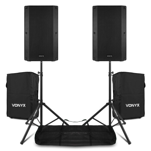 VONYX VSA12BT 12" 1600W Active PA Speaker System with Bluetooth, Speak