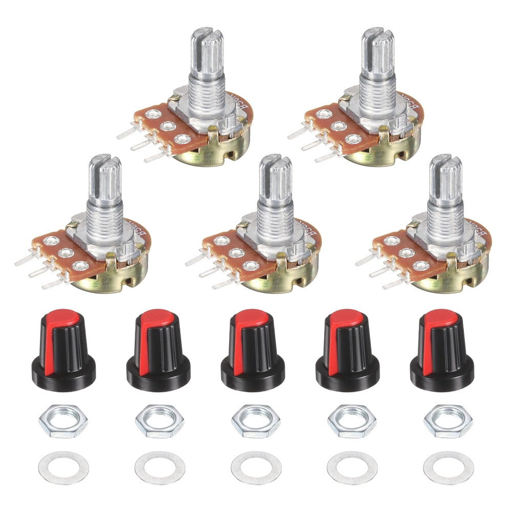 Sourcing Map 5 Set Wh148 20K Potentiometer Kit, Ohm Variable Resistor