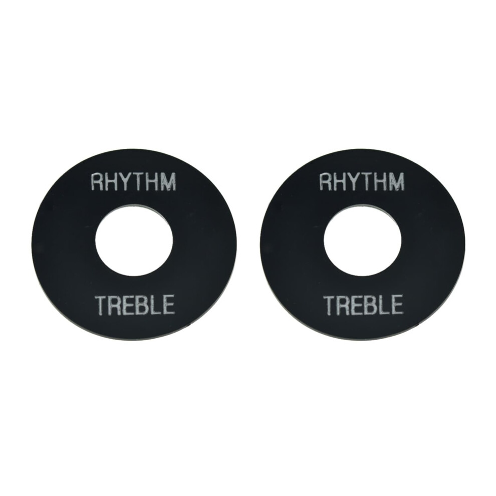 Kaish 2Pcs Black With Silver Letters Lp Guitar Toggle Switch Washer Pl
