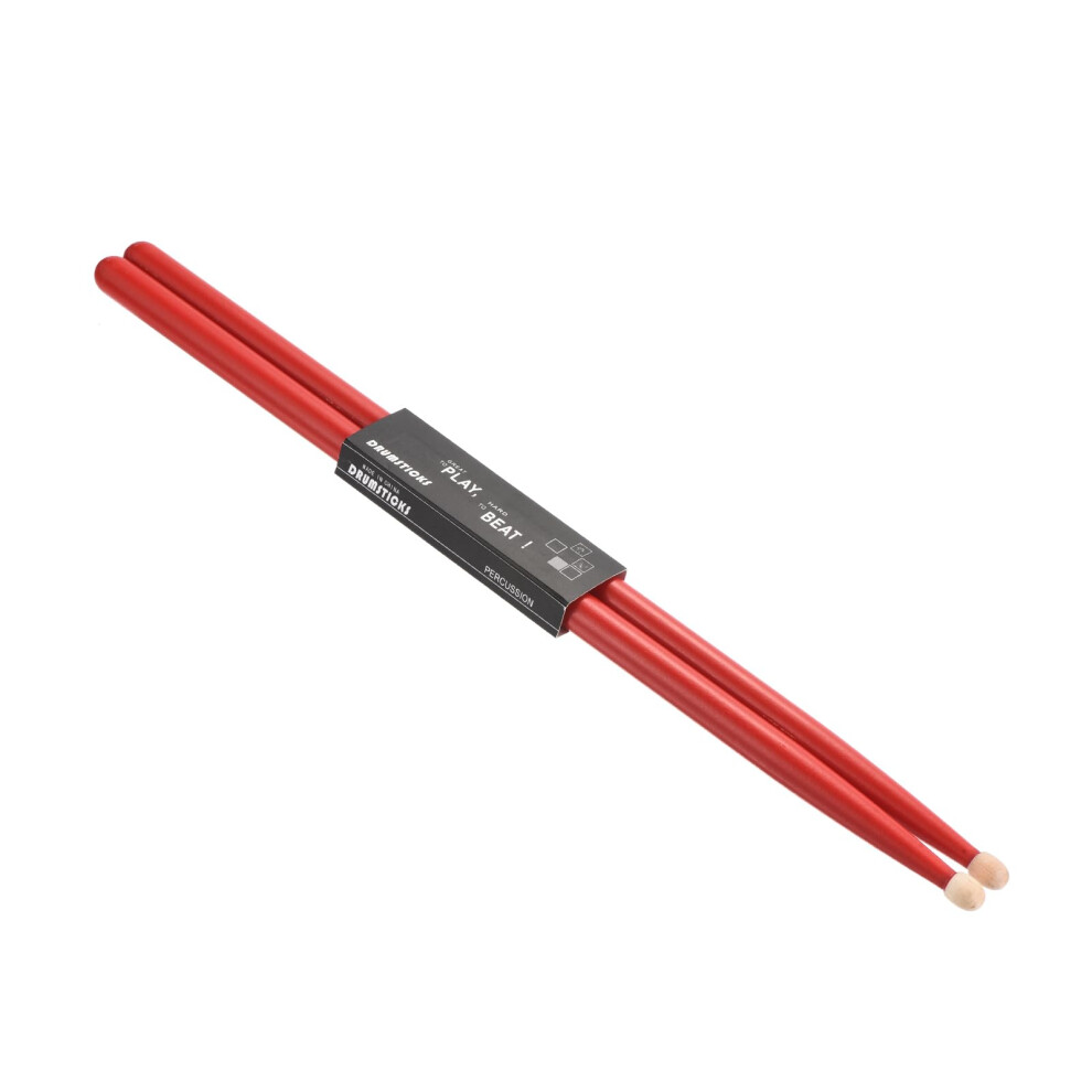 Sourcing Map Maple Wood Drumstick Anti Slip Handle Grips 7A Red Classi