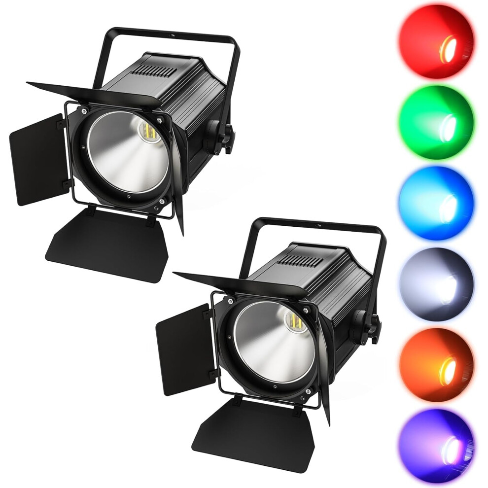 Erreyht 200W Led Par Cob Rgbwa+Uv Stage Lights With Adjustable Barn Do
