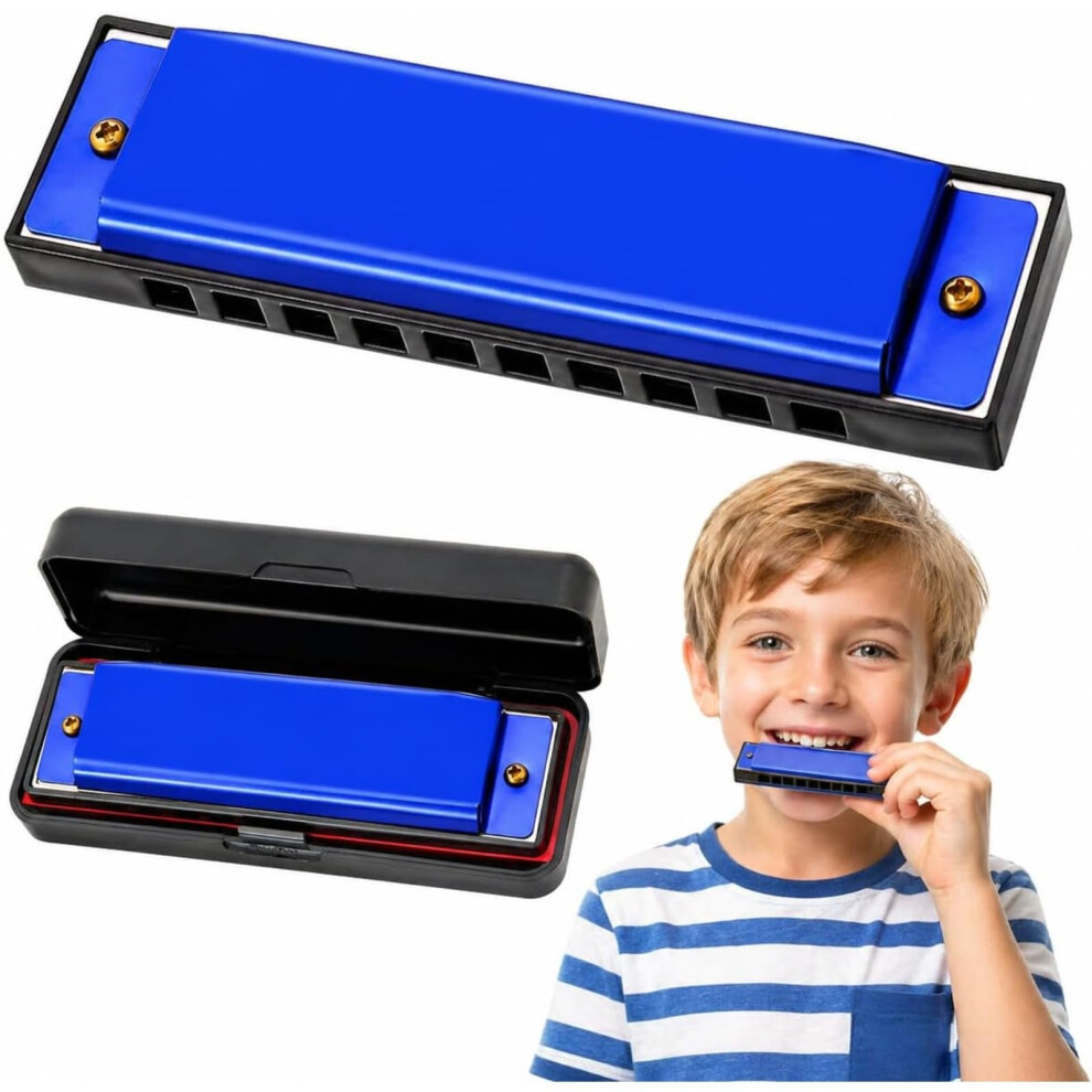 Kdrnxval Diatonic Harmonica In C, 10 Hole 20 Tone Harmonica With Case For Begin