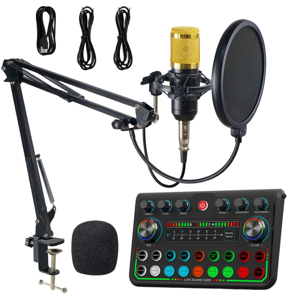 Kocusu Podcast Equipment Bundle, Audio Interface With Dj Mixer Recording Stud
