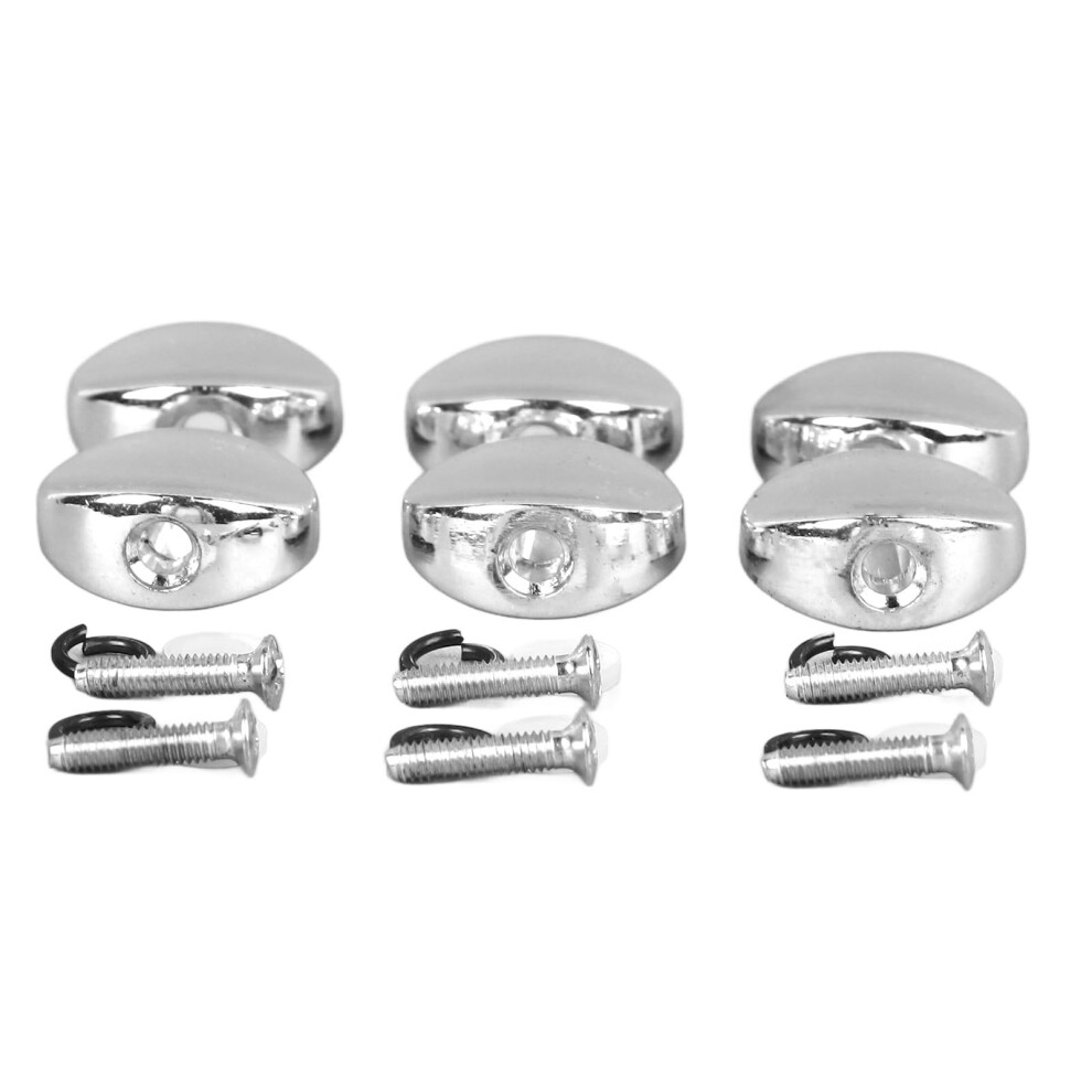 Luqeeg 6Pcs Metal Guitar Tuning Peg Buttons Small Oval Guitar Tuning Peg Tune