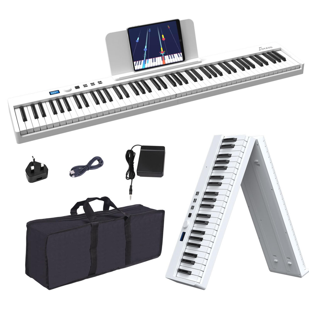 Oyayo Folding Piano Keyboard, 88 Keys Full Size Semi-Weighted Keyboard