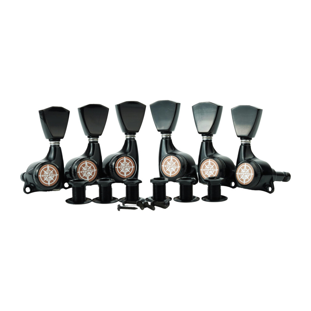 Guyker 6Pcs Guitar Locking Tuners (3L + 3R Handed) – 1:21 Lock String