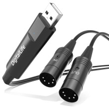 DigitalLife SyncX5 Series | USB to MIDI Cable, 1.8M/5.9FT 5-Pin DIN 1-