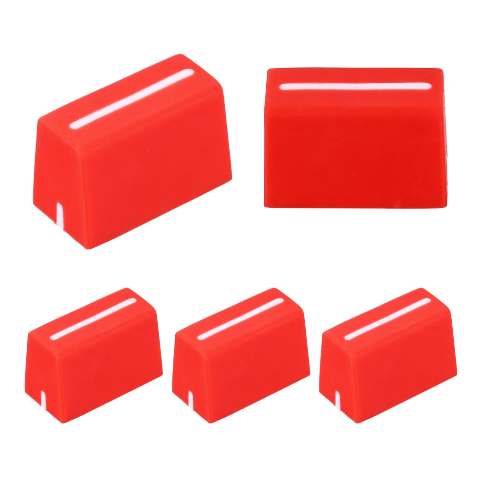 Sourcing Map Universal Fader Knobs, Red Mixer Fader Caps Slider Potent