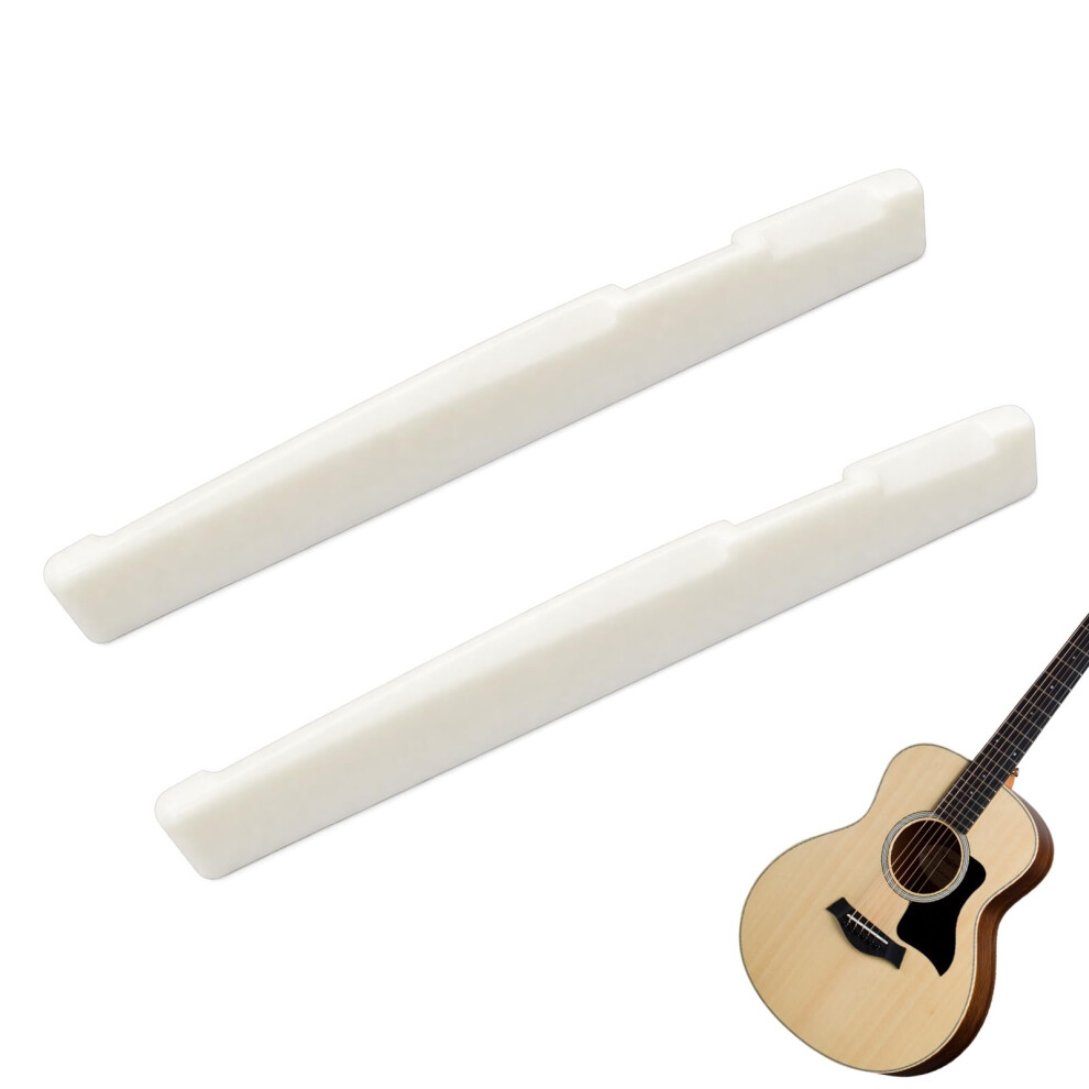 Kiptvo 2 Pack Unbleached Bone Guitar Bridge Saddle, Acoustic Guitar Sa