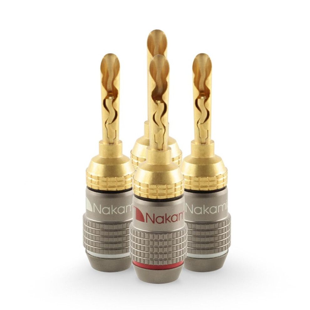 Nakamichi Fanlock Excel Series 24K Gold Plated Bfa Banana Plugs 10 Awg
