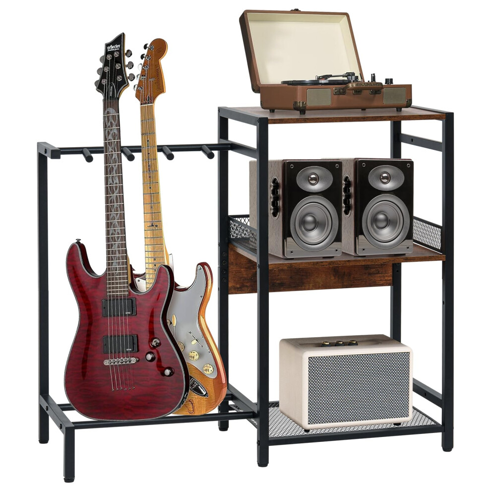 Awhtixbo Guitar Stand, Guitar Rack For Multiple Guitars Up To 3, 3-Tie