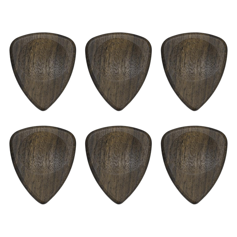 Sourcing Map 6 Pcs Wood Guitar Pick, 3.0Mm Ultra Heavy Gauge Wood Groo