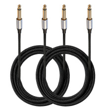 2 Pack Guitar Cables, 1/4 Inch TS Male to Male Instrument Cable, 6.35m
