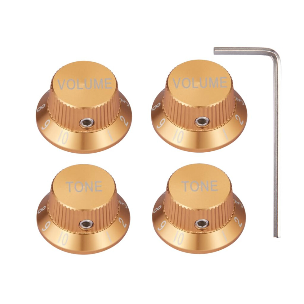 Kaish Premium Metal 1/4" Universal Guitar Potentiometer Knobs Aluminiu